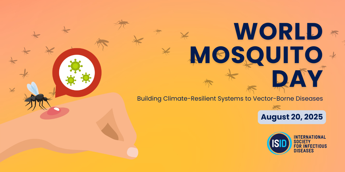 Illustration of mosquitoes and climate effects created for World Mosquito Day 2025.