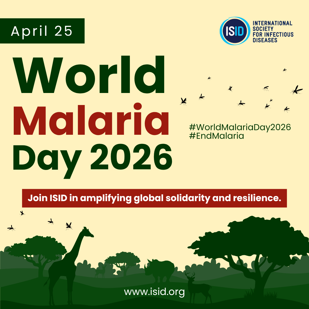 World Malaria Day 2026 graphic by ISID with message “Join ISID in amplifying global solidarity and resilience.”