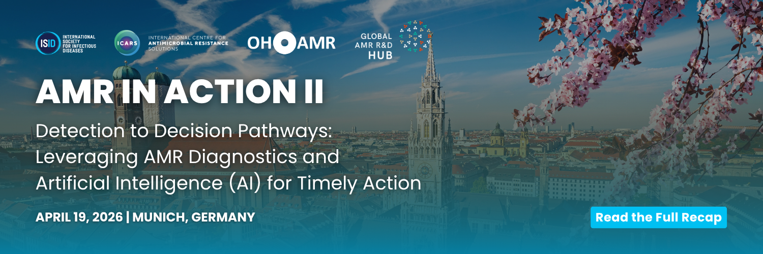 Homepage Banner Banner for AMR in Action II at ESCMID Global 2026 highlighting diagnostics and artificial intelligence for antimicrobial resistance response